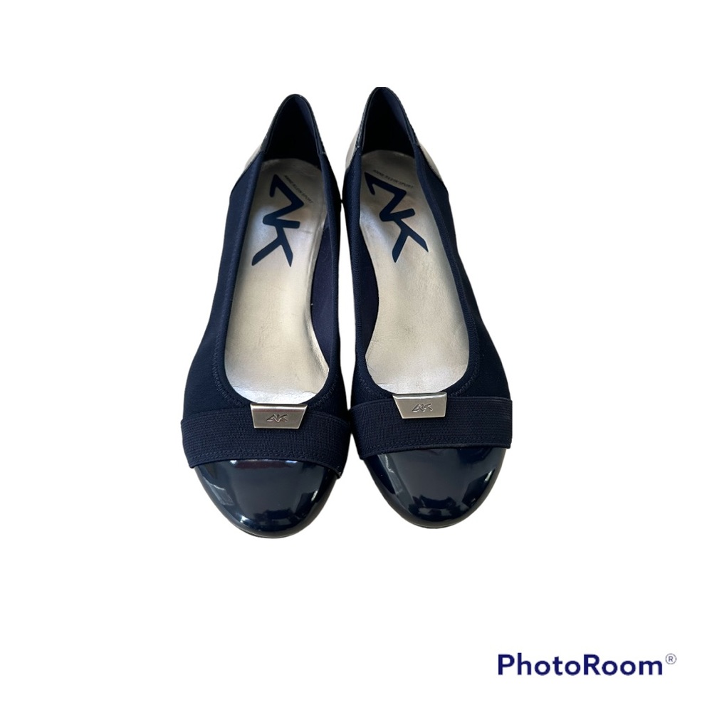 Anne Klein Sport Wedge Navy Blue Shoes Size 7.5